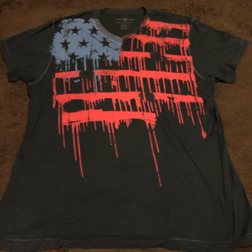 Vintage Marc Ecko drip American flag tee